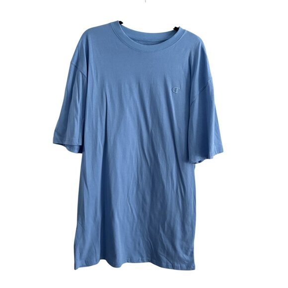 Champion Men Sz Large TALL Sky Blue Short Sleeve Crewneck T-Shirt - Picture 1 of 7